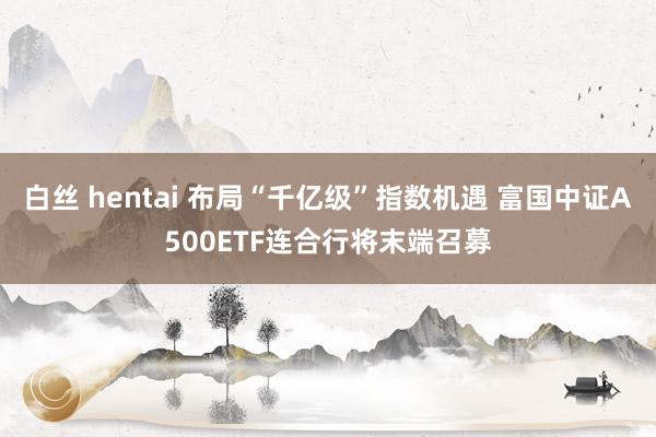 白丝 hentai 布局“千亿级”指数机遇 富国中证A500ETF连合行将末端召募