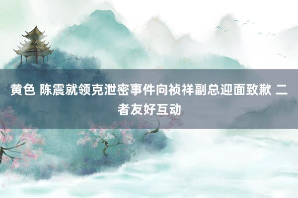 黄色 陈震就领克泄密事件向祯祥副总迎面致歉 二者友好互动