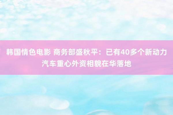 韩国情色电影 商务部盛秋平：已有40多个新动力汽车重心外资相貌在华落地