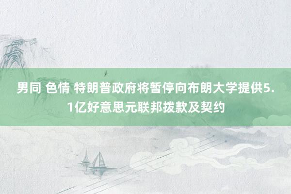 男同 色情 特朗普政府将暂停向布朗大学提供5.1亿好意思元联邦拨款及契约