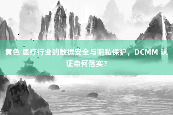 黄色 医疗行业的数据安全与阴私保护，DCMM 认证奈何落实？