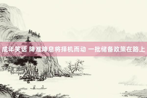 成年笑话 降准降息将择机而动 一批储备政策在路上