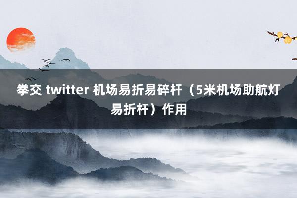 拳交 twitter 机场易折易碎杆（5米机场助航灯易折杆）作用