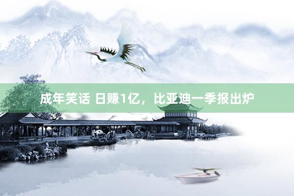 成年笑话 日赚1亿，比亚迪一季报出炉